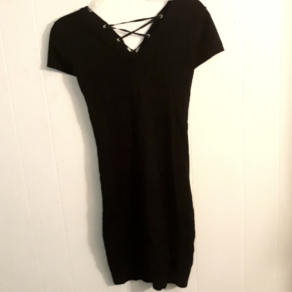 2 for $30 Corset back black sweater dress